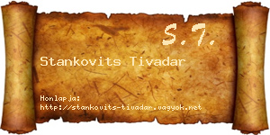 Stankovits Tivadar névjegykártya